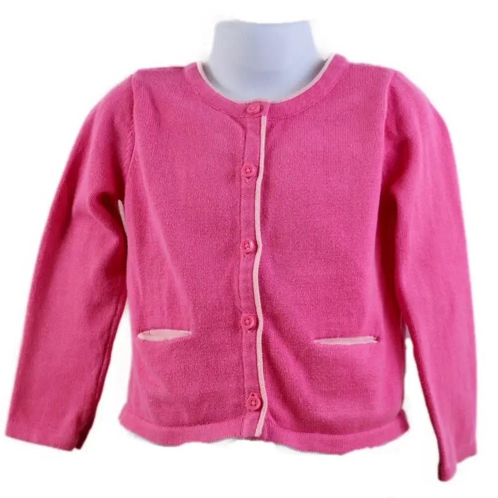 Gymboree Pink Button Down Sweater Pockets 4